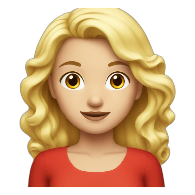 Blonde girl in red dress  sticker