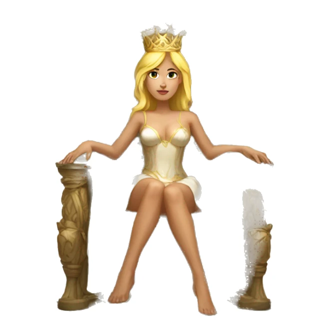 Blond short Goddess on throne sticker