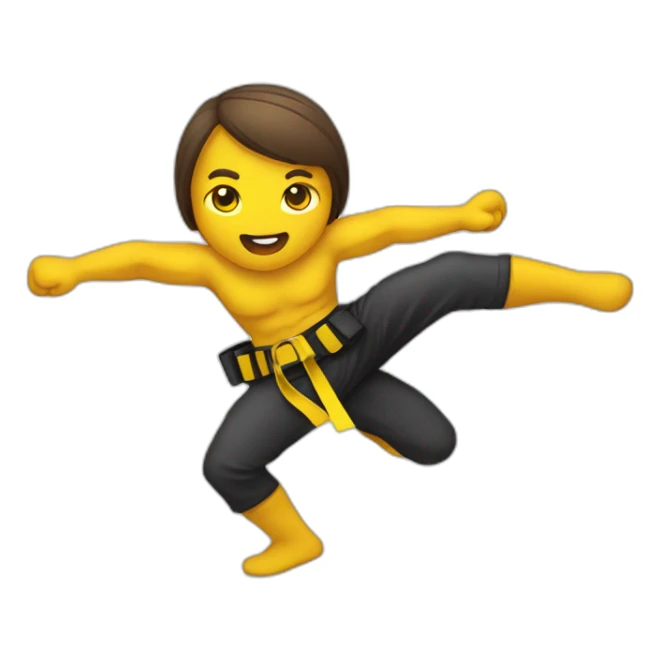 Krav maga fighters with yellow belt in action of hiting eatch other sticker