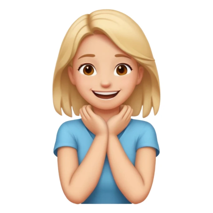 Crossed hands on neck laughing girl sticker