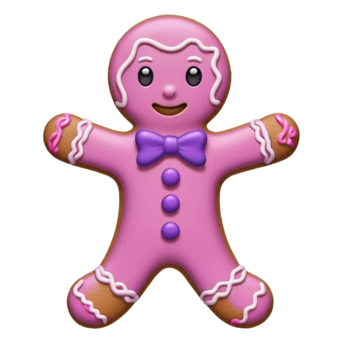 A gingerbread man cute pink and purple super cute and arty  sticker