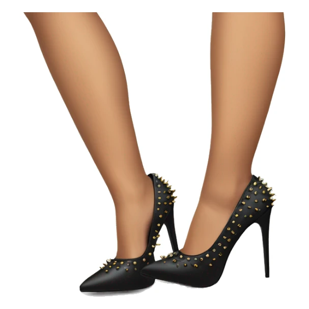 Black sting rivet court heels sticker