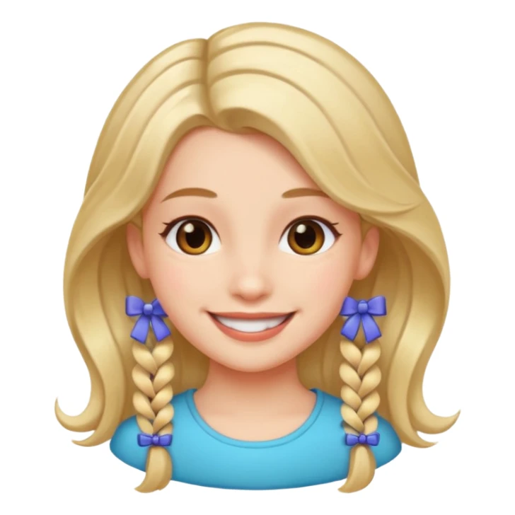 smiling girl with hair clips sticker