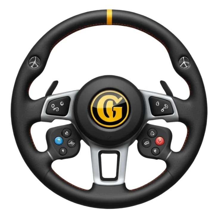 volante de racing con una g en el centro de logo sticker