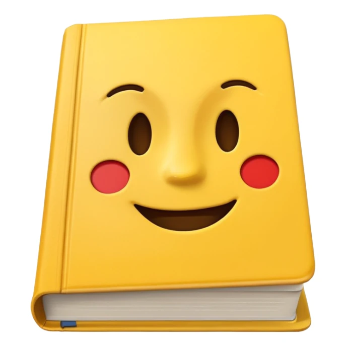 A textbook with the title 'Emoji' written on the cover sticker