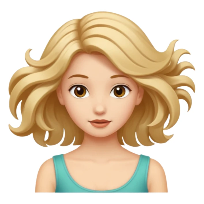 Girl twirling hair flirtatiously sticker