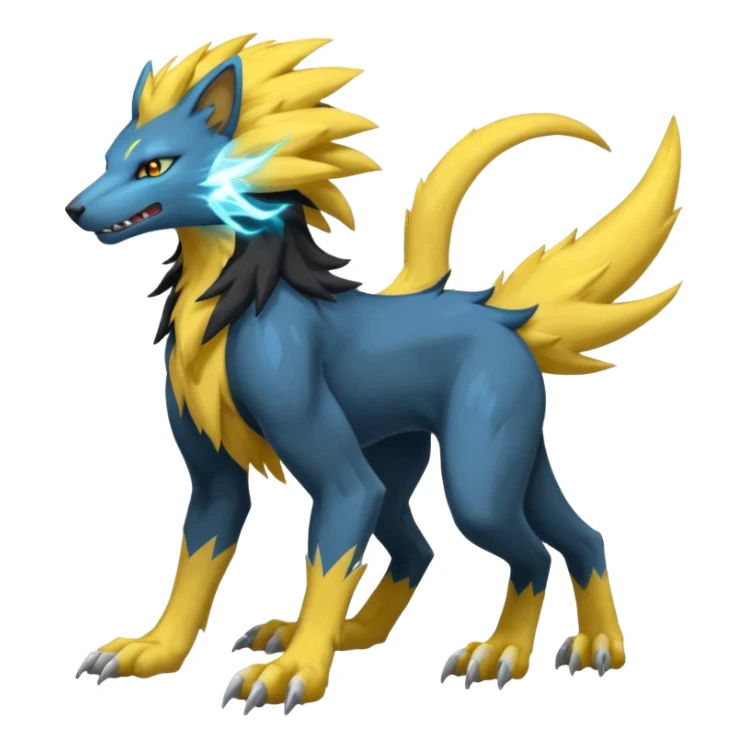 Pyroar-Sergal-Manectric-Luxray-Fakémon-fusion-animal-creature, full body  sticker