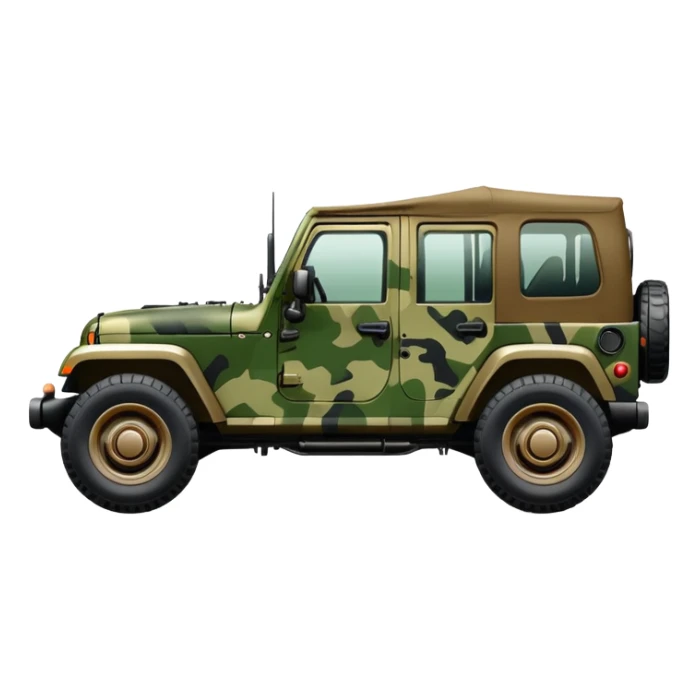 military jeep vehicle with camouflage pattern sticker