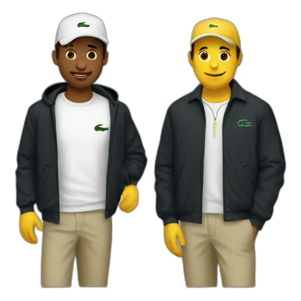 Lacoste latin two friends with black windbreaker sticker