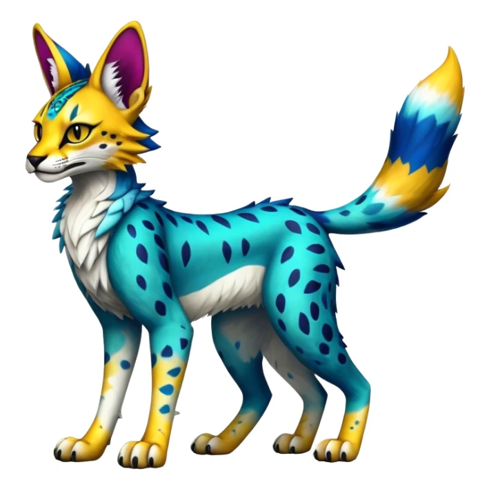 Epic Edgy Colorful Sergal-Serval-Vernid full body sticker