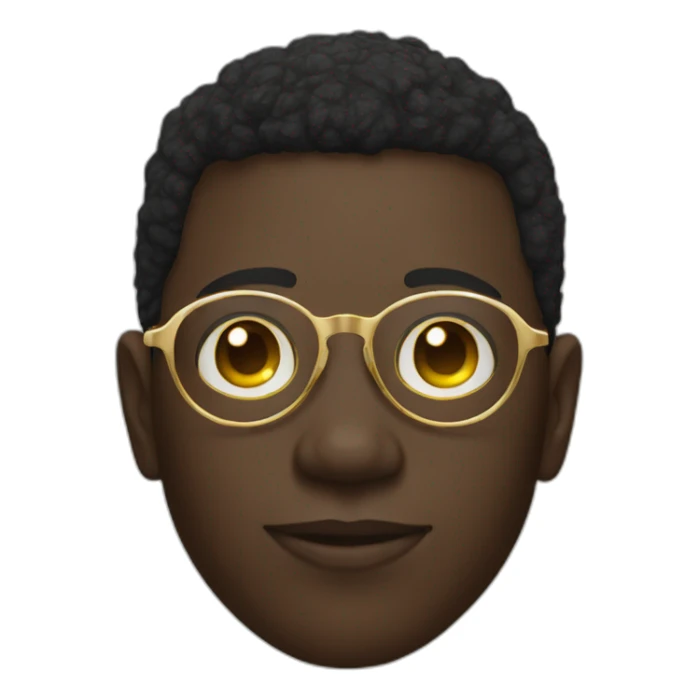 African young man in round gold glasses sticker