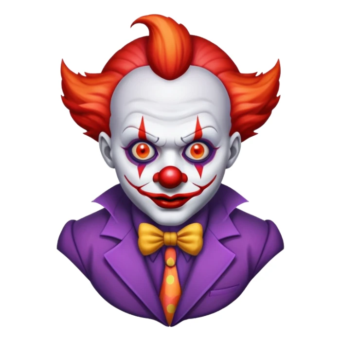 demonic clown wearing a leisure suit sticker