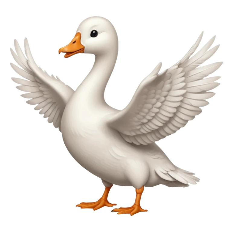 a goose with a hand sign of a peace sign sticker
