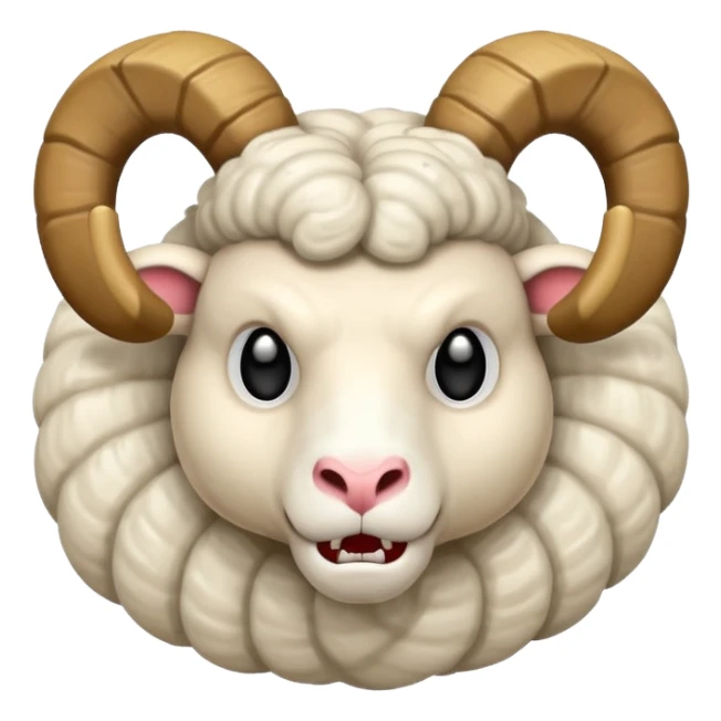 🐏 with angry face in style cartoon sticker