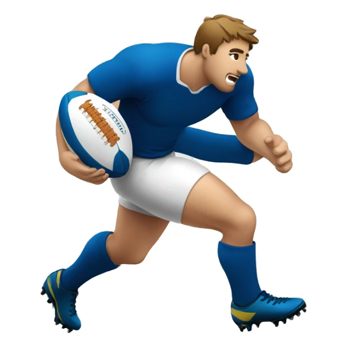 Rugbyman jouant au foot sticker