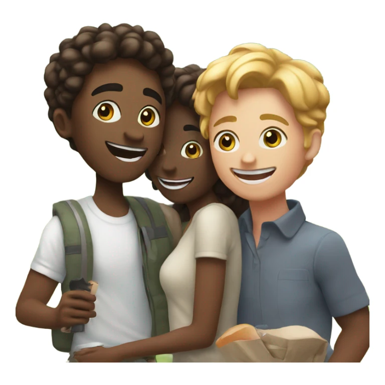 happy moment outdoors with friends sticker