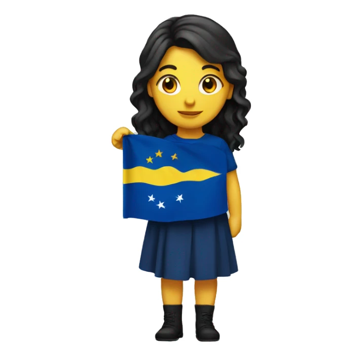 girl with kosovo flag sticker