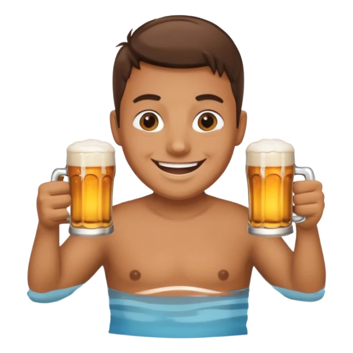 the pool should be made out of beer, and the otther should be in the pool which is a beer pool sticker