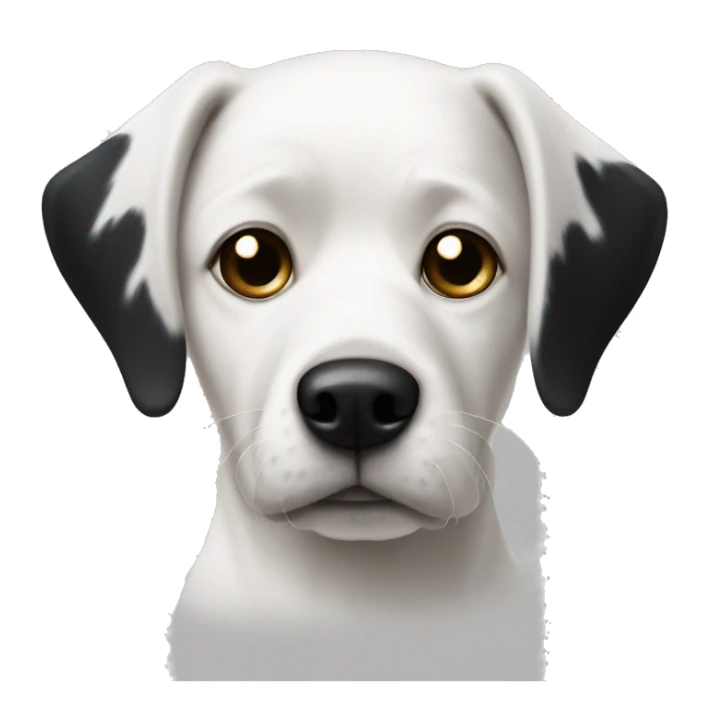 White Dog with black patches covering both eyes and pointyears sticker