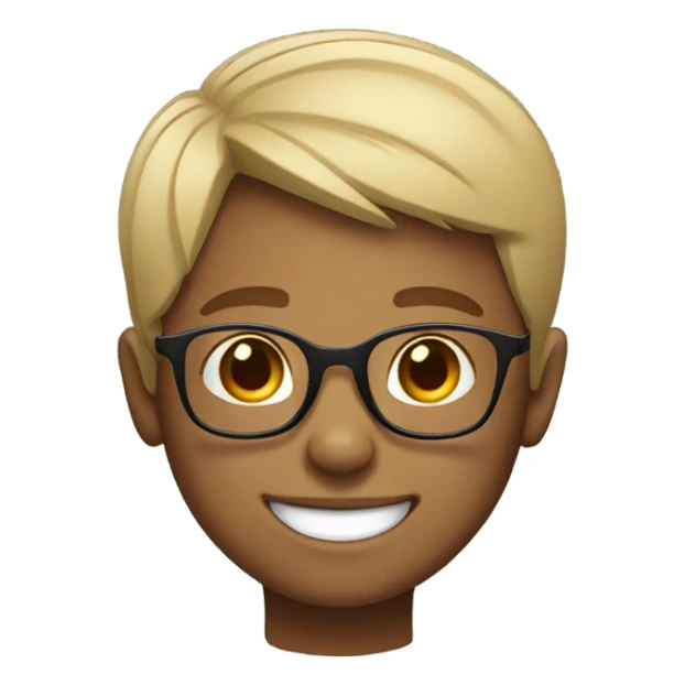 smiling boy with short hair add glasses sticker
