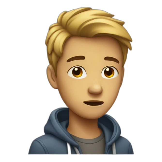 Sad teenager sticker