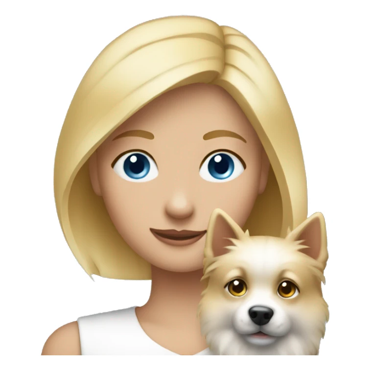 Blonde girl blue eyes holding spitz  sticker
