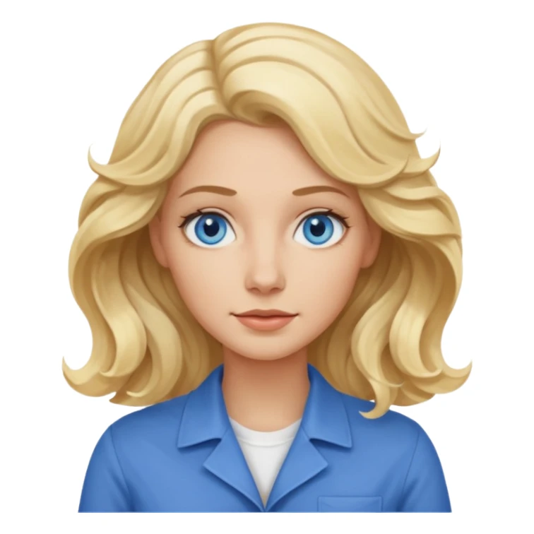 Blonde avec yeux bleus qui est architecte , cheveux ondulés , Sans lunettes  sticker