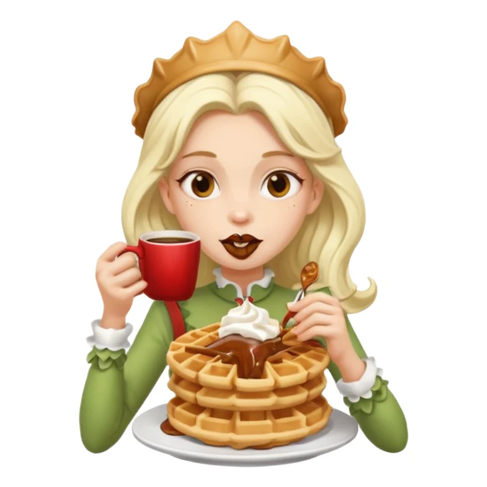 Waffles and coffee addict mad elf princess  sticker