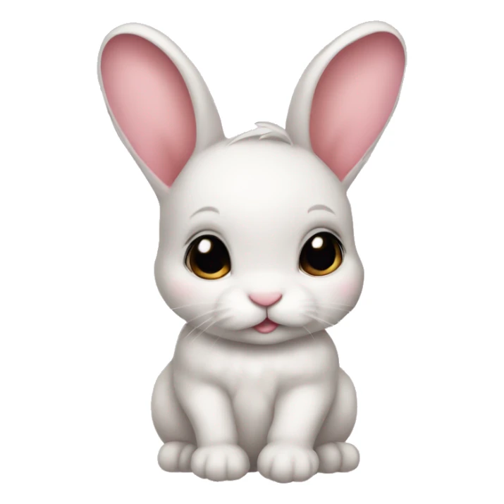 Baby bunny with coquette bow on ear sticker