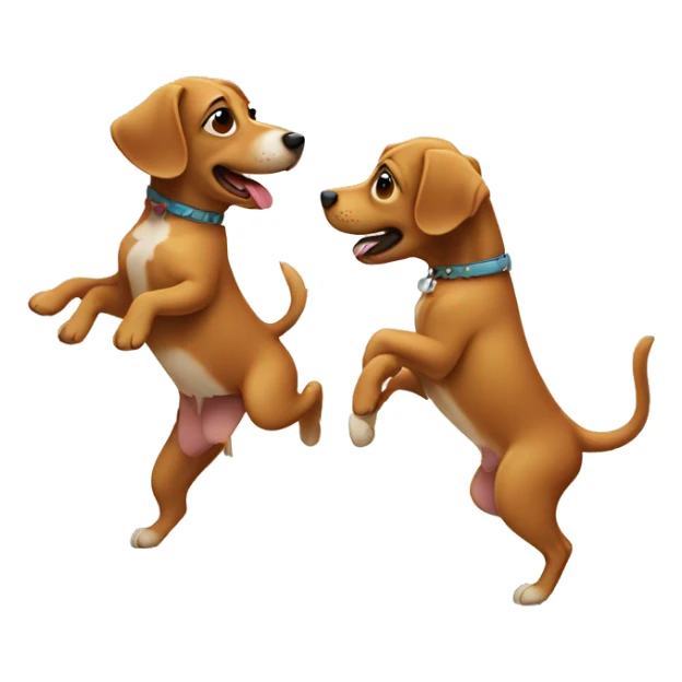 2 dogs dancing, one is from behind dancing and the other one is going down sticker