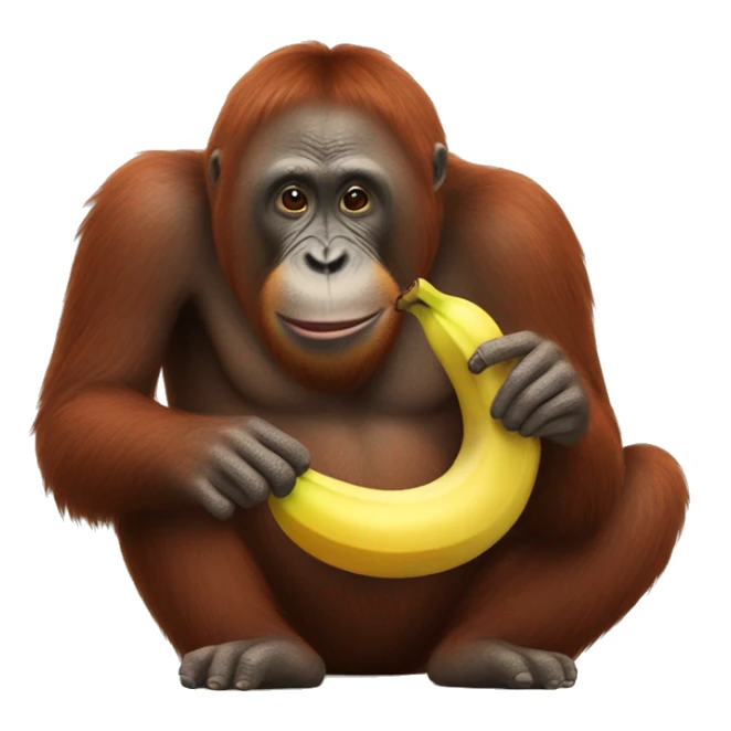 Orangutan eating banana  sticker