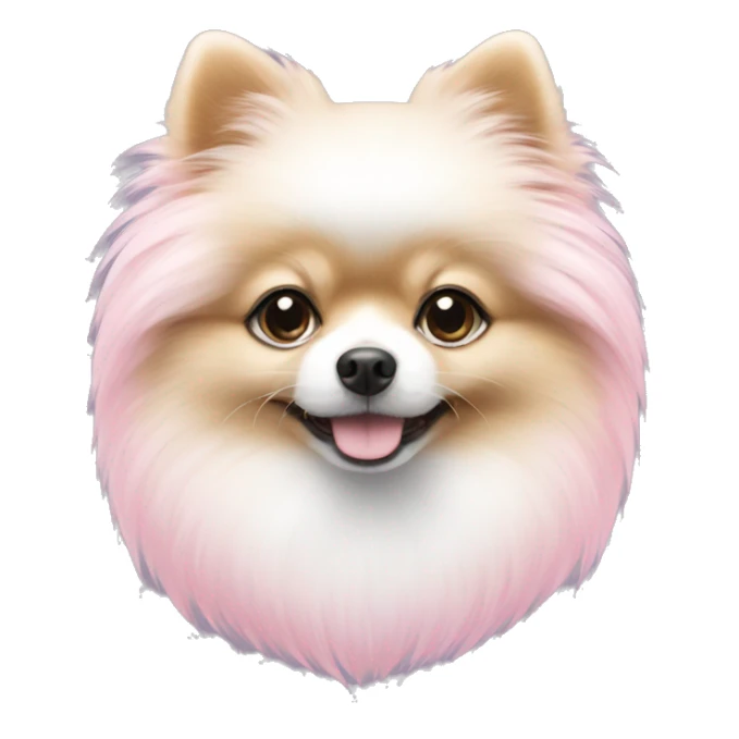 White and pastel pink Pomeranian  sticker