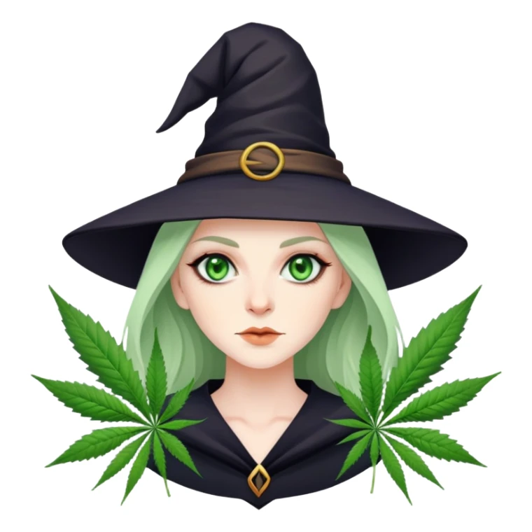 Marijuana witch sticker
