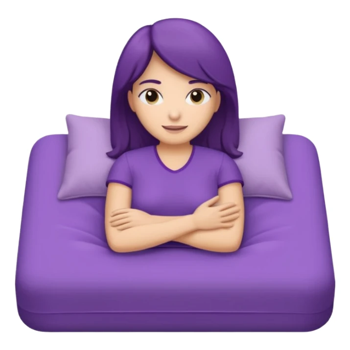 emoji de camilla de valoracion de fisioterapia color morado  sticker