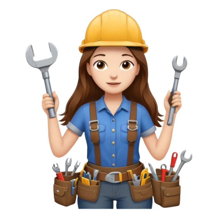 beautiful girl with long brown hair constructing new bedroom sticker