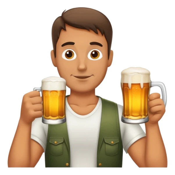 adult man enjoying a beer sticker