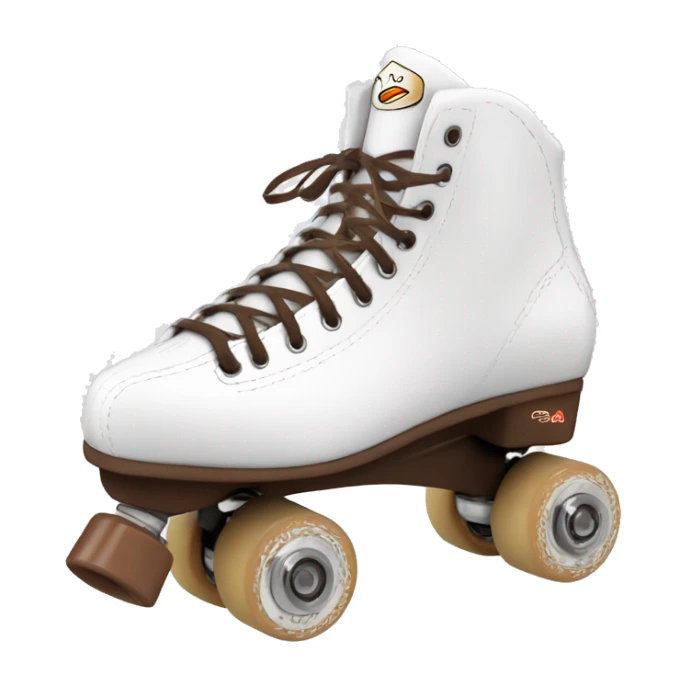 One White artistic rollerskate from edea flamenco with brown toestop sticker