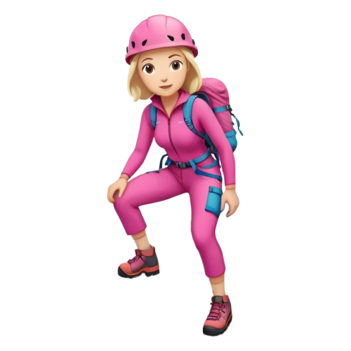woman in pink clothes mountain climbing sticker