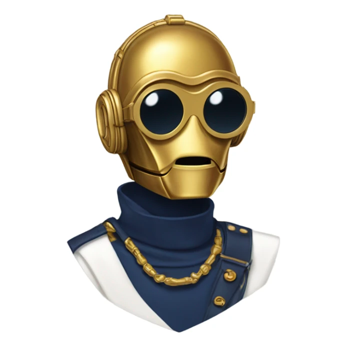 C-3PO wearing A pair of navy blue heart shaped sunglasses  sticker