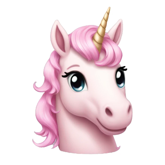 Light pink unicorn a light pink bow sticker