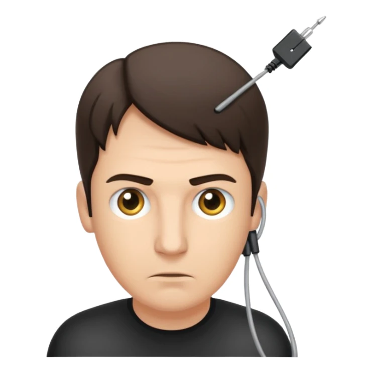 Neo getting knowledge downloaded to his mind by that wire and pin  sticker