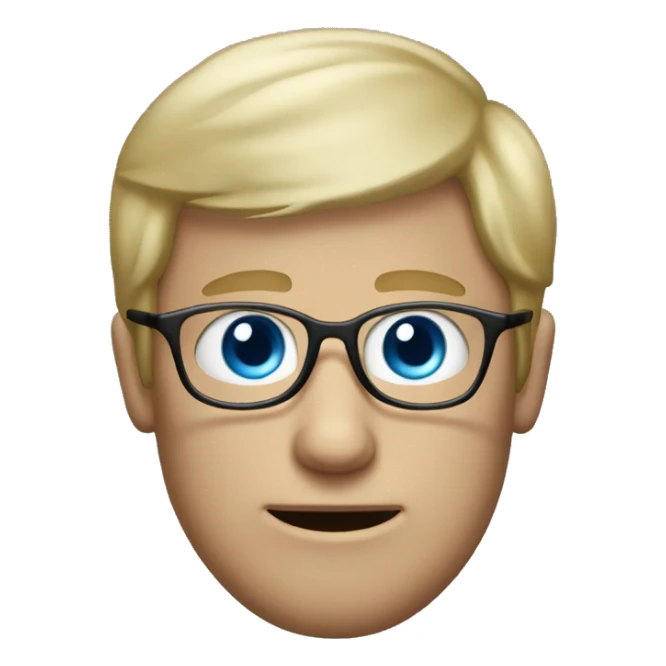 dirty blond hair man with blue eyes and eyeglasses sticker