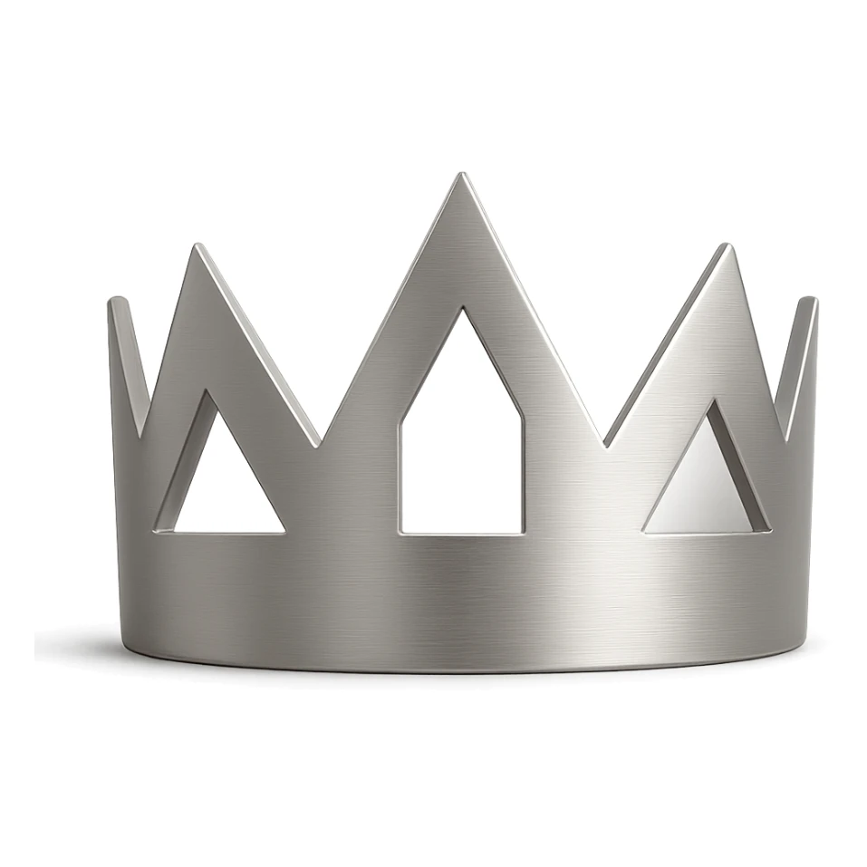 modern silver crown with geometric shapes, minimal look sticker