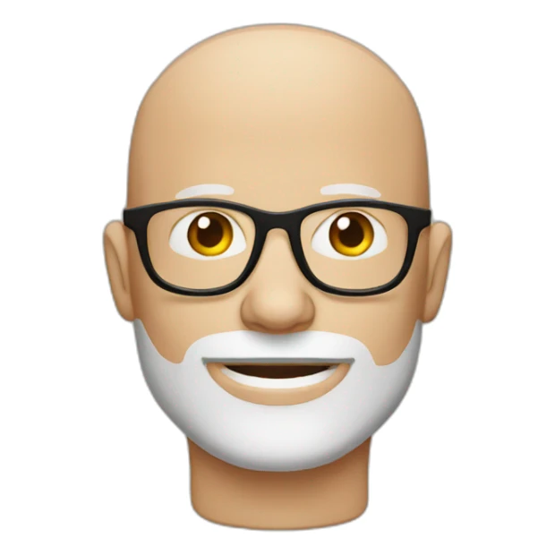 bald man with red beard and glasses sticker