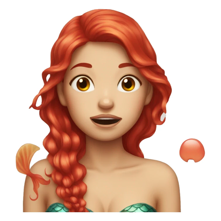 mermaid with red hair is crying sticker