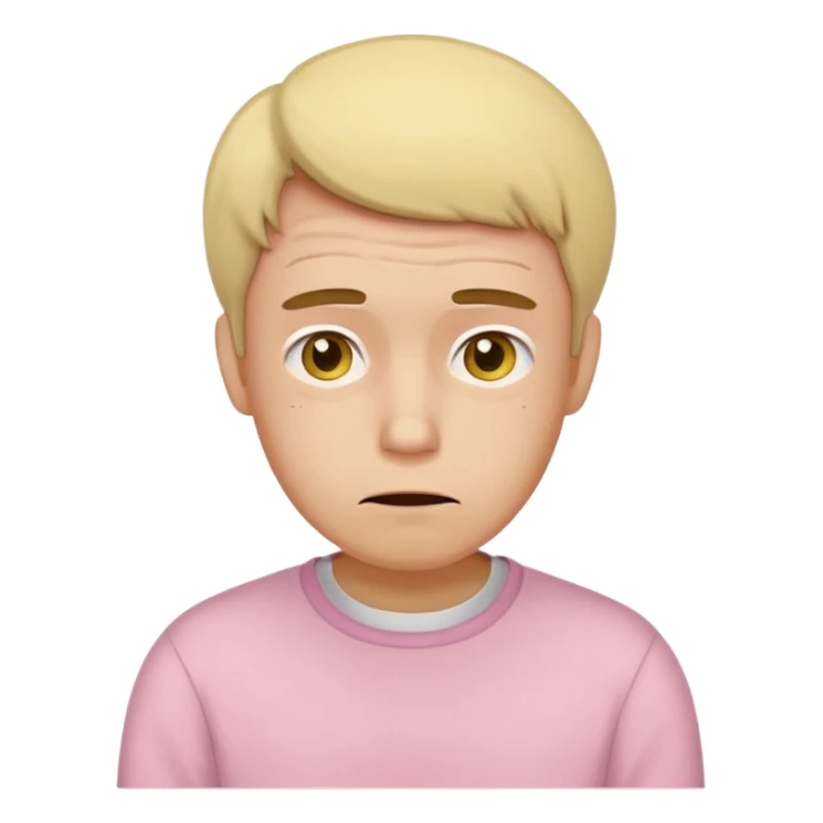 the embarrassed man in soft pink, beige and yellow pastel colors sticker