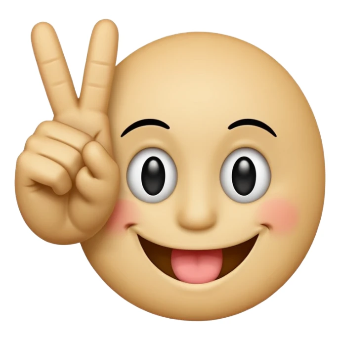 Een mix van een smiley die een middelvinger op steekt en deze: 🥰 sticker