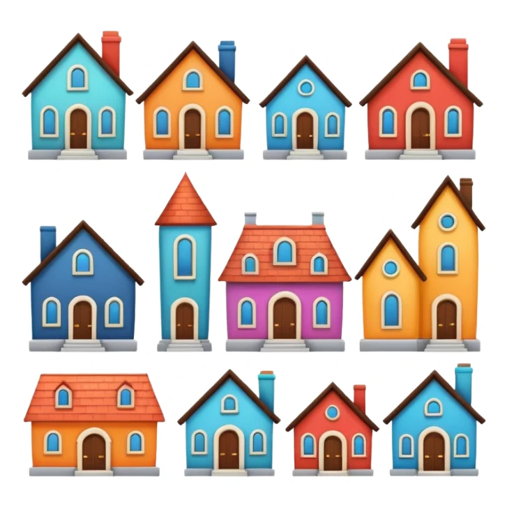 different styles of houses bitmojies sticker