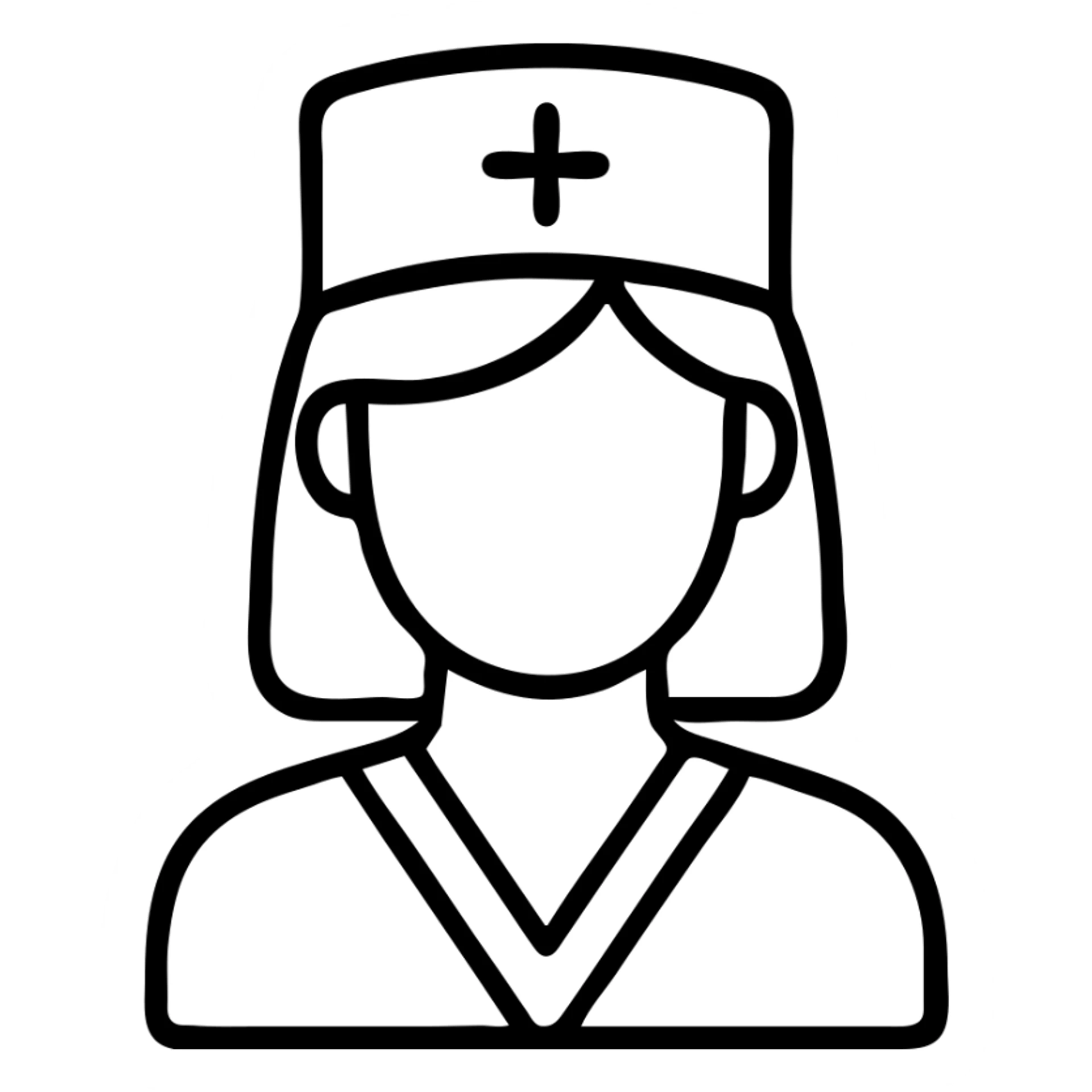 Female nurse with medical cap sticker