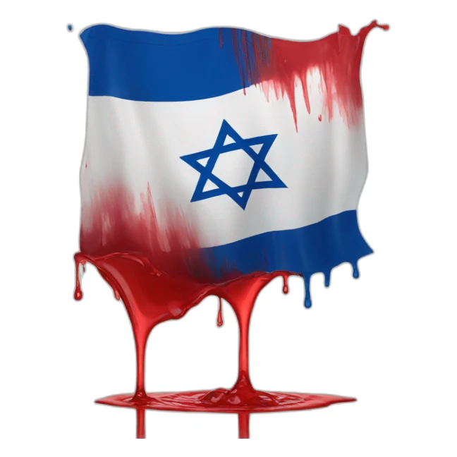 israeli flag dripped in red water sticker